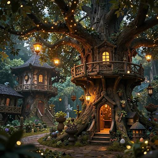 Enchanted Ancient Treehouse Village