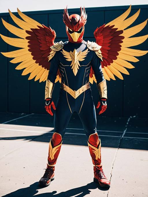 Man in Photorealistic Phoenix Costume