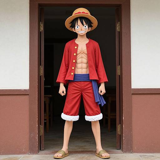 Digital drawing of anime character Luffy from 