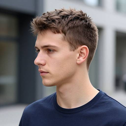 Realistic Short Edgar Cut Portrait