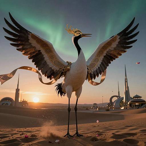 Bioluminescent Crane at Aurora Desert Ridge