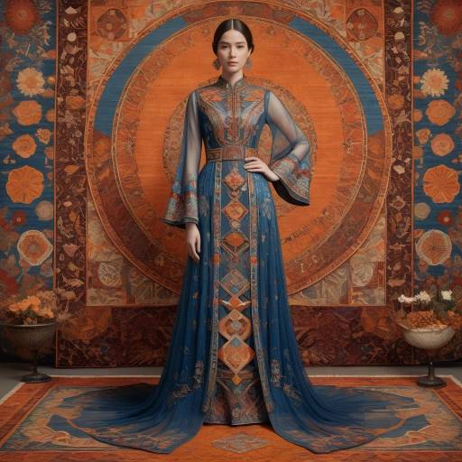 Elegant Sheer Dress Portrait in Symbolist Style