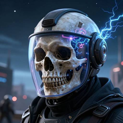 Futuristic Sci-Fi Skull Helmet
