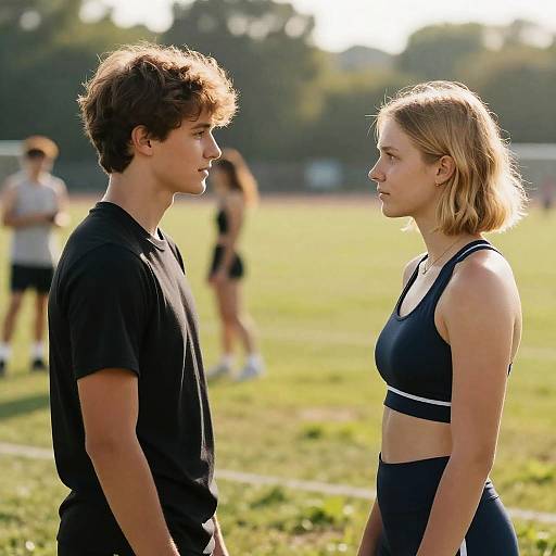 Dynamic Duo in Sunlit Grassy Field
