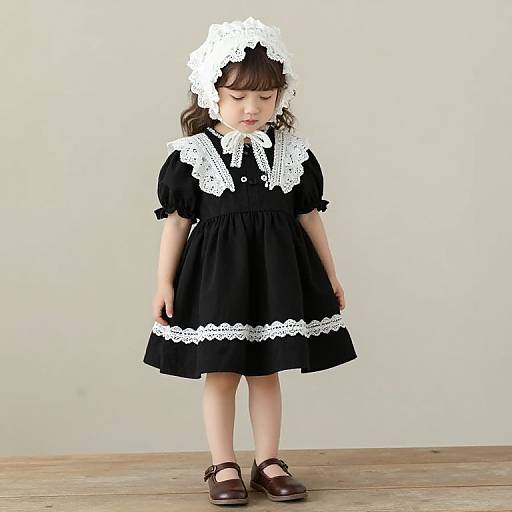 Young Girl in Vintage Dress