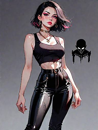 Realistic Comic: Edgy Streetwear Woman