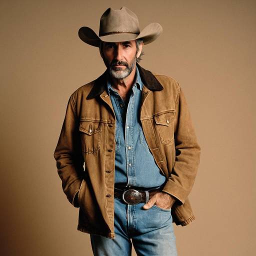 Rugged Middle-Aged Man in Western Outfit