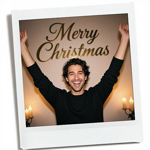 Cheerful Man Celebrating Christmas