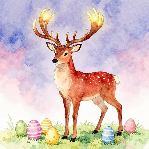 Red Velvet Magic Stag with Easter Eggs