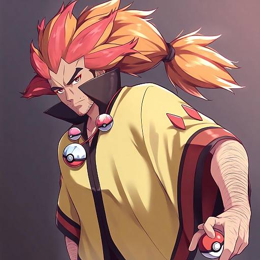 Illustration of Alder (pokemon), pokemon in the style of Zellam