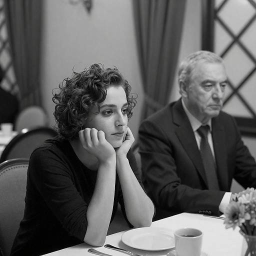 Contemplative Moment: Black and White Portrait