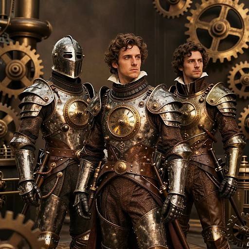 Steampunk Characters in Clockwork Armor