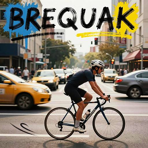 Urban Cyclist in Basquiat Style