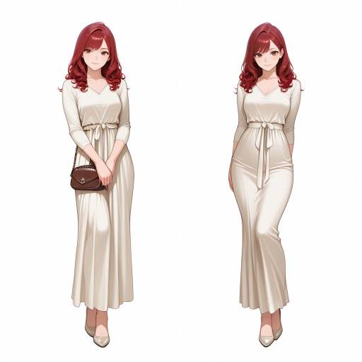 Athletic Woman in Flowing Dress Pose Athletic Woman in Flowing Dress Pose