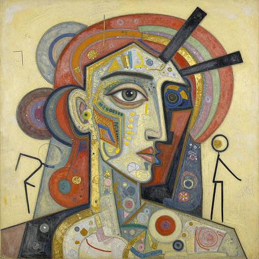 Abstract Realism Portrait with Mixed Media