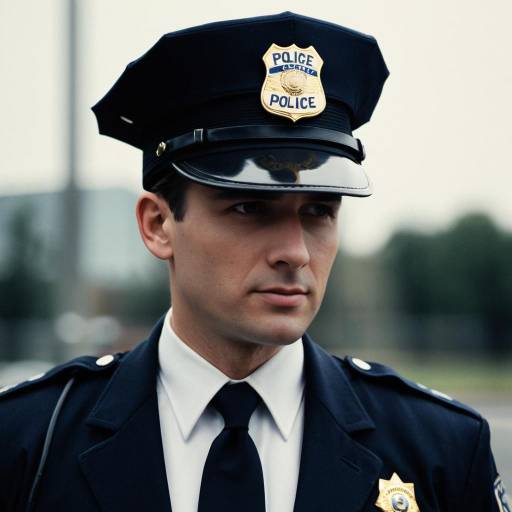 Portrait of Male Police Officer in Uniform