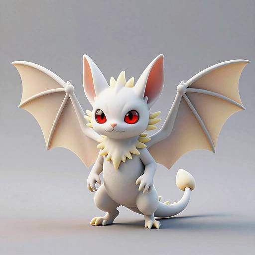 Mischievous Red-Eyed Toy Bat Design