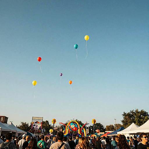 Festive Balloons Soaring in Sky
