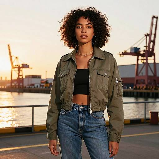 Fashion Editorial Afro Style at Sunset