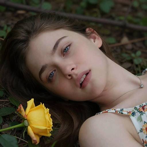 Captivating Close-Up of a Tired Beauty