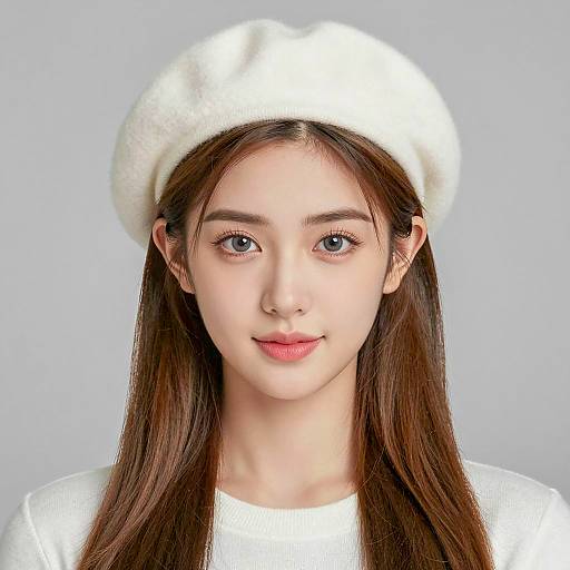Stylish Young Woman Portrait in Beret