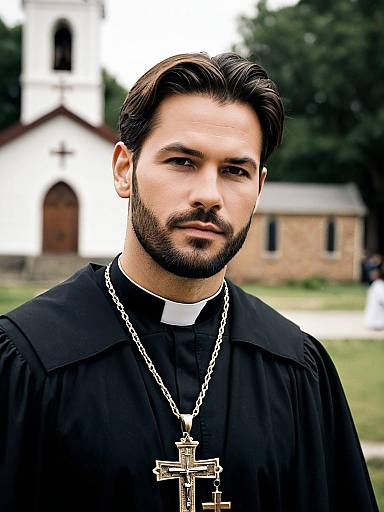 Realistic Man in Church Attire