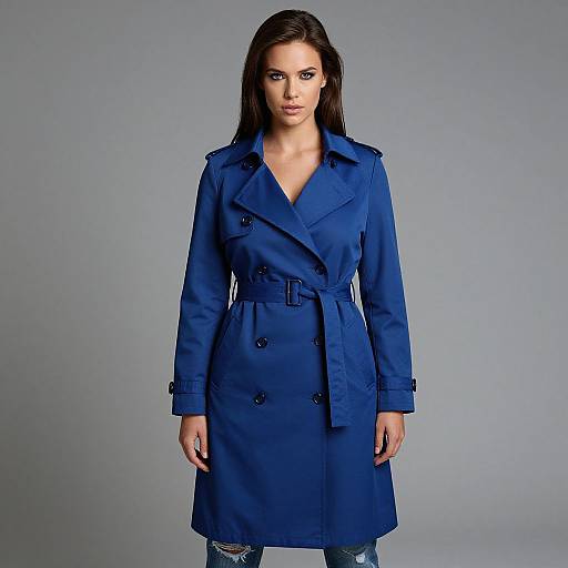 Chic Woman in Cobalt Blue Trench