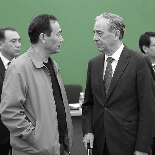 Intense Conversation in Black and White