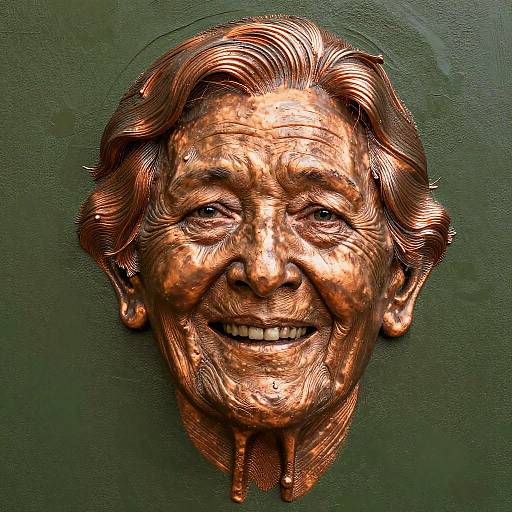 Hyperrealistic Elderly Woman Fingerprint Art