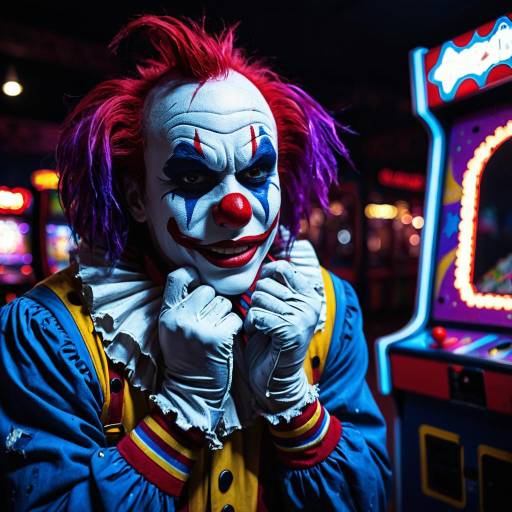 Scary Clown in Arcade at Night
