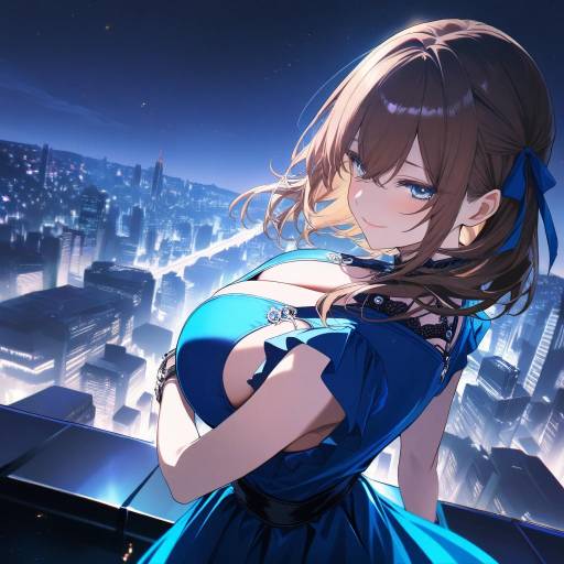 Aesthetic Anime Girl on a Rooftop
