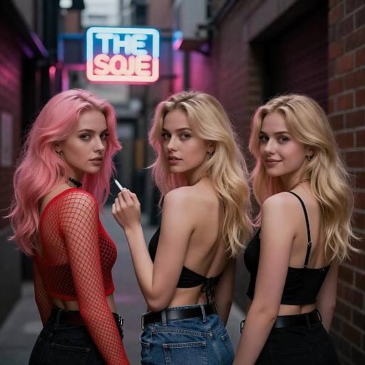 Neon Alley Vibes with Bold Women