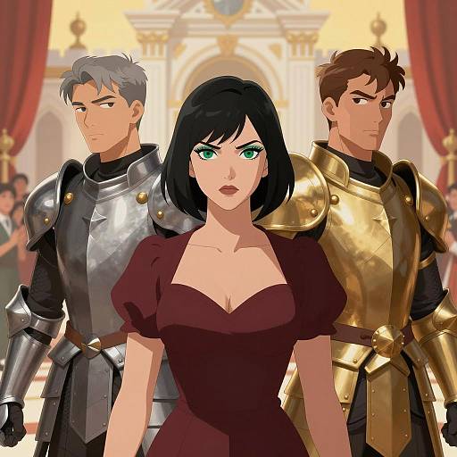 Dramatic Digital Illustration of Three Figures