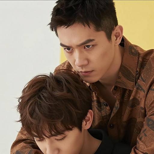 Intense Man Against Bright Background