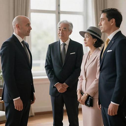 Group of Four in Elegant Room Setting