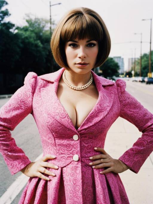Cinematic Portrait of Woman in Pink Costume
