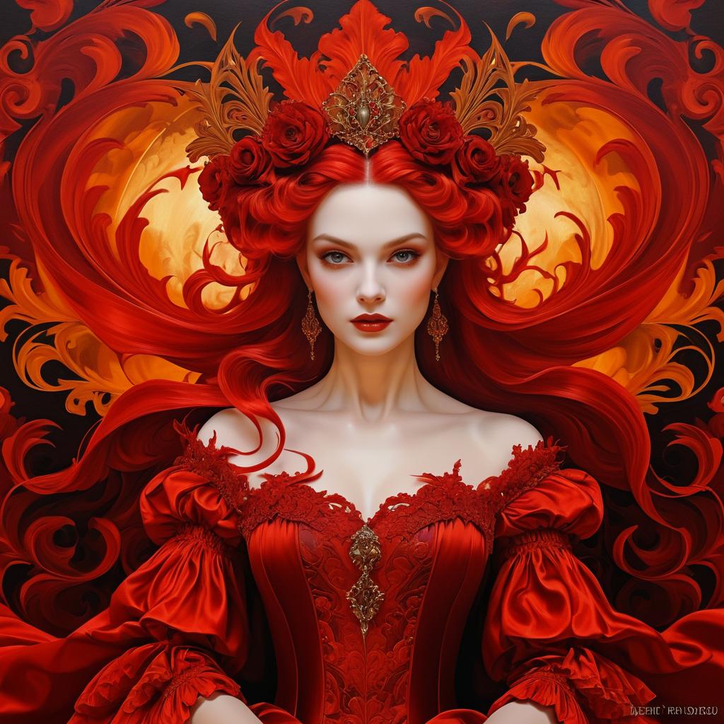 Gothic Banshee in Baroque Oil Painting