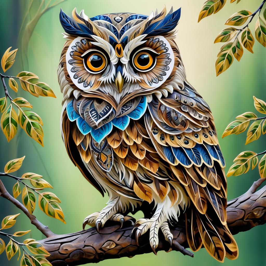 Realistic Portrait of a Wise Owl