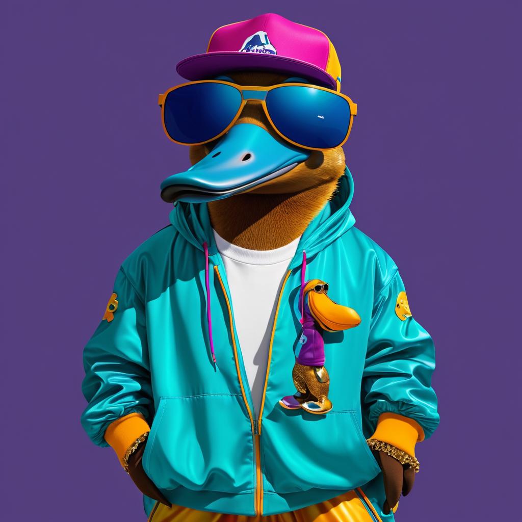 Funky Platypus Rapper in Tracksuit