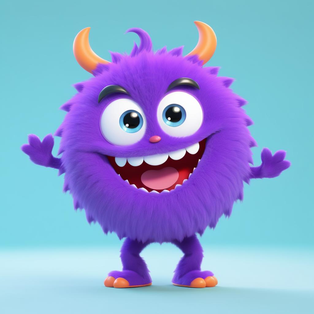 Kawaii 3D Animated Silly Monster Laughing