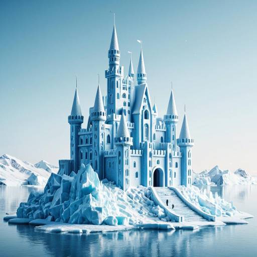 Elegant 3D Arctic Ice Castle Illustration