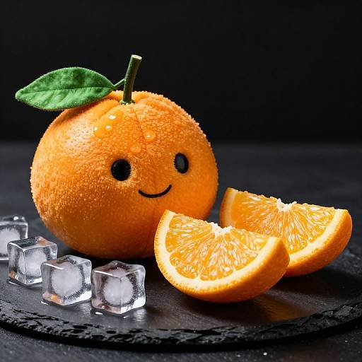 Plush Orange with Slices and Ice Cubes