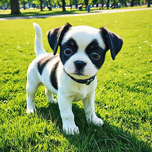 Small Playful Puppy in Sunny Park