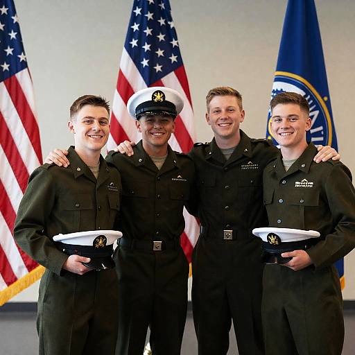 Joyful Brotherhood in Military Uniforms