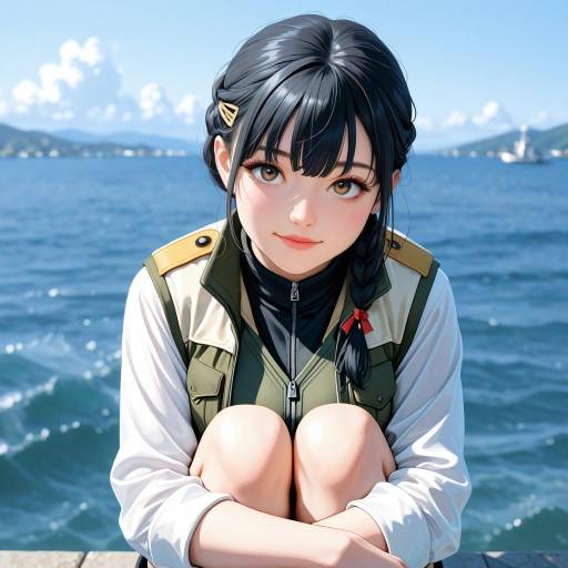Admiral Kancolle in a Misty Landscape
