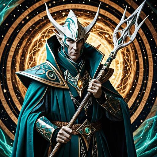 Majestic Aeldari Farseer Portrait with Energy Vortex