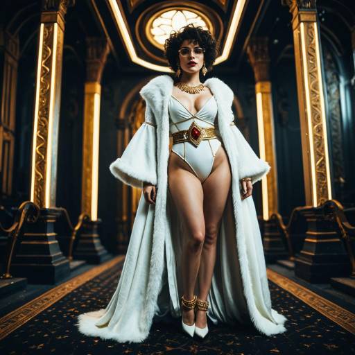 White Witch Sorceress in Luxurious Gown White Witch Sorceress in Luxurious Gown