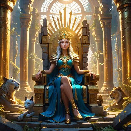 Ancient Goddess on Golden Throne Ancient Goddess on Golden Throne