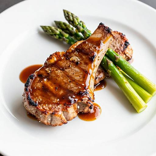 Glazed Pork Chops with Asparagus