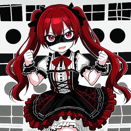 Illustration of Hanazono yurine, jashin-chan dropkick in the style of Hitomaru